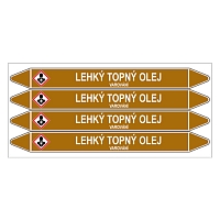 Značení potrubí, lehký topný olej,4 ks, 250 × 26 mm